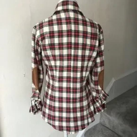Alicia Bell Elbow Patch Flannel Plaid Button Down - Picture 2 of 6